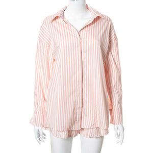 Striped Twist Shirt and Short Set